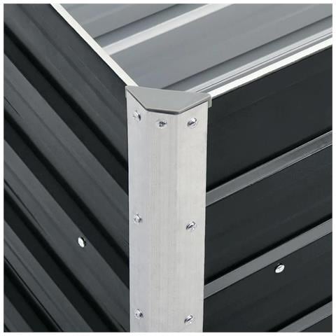 Fioriera Per Giardino In Acciaio Zincato 240x40x77 Cm Antracite - Foto 6