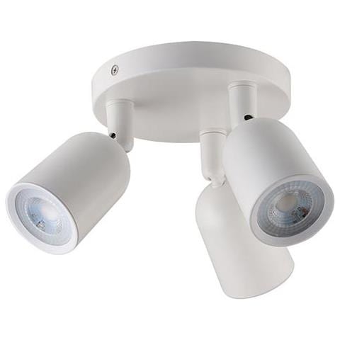 V-tac Vt-899 Portafaretto Rotondo Orientabile Plastica Bianco Per Lampadine Spotlight 3*gu10 - Sku 7982 - Foto 1