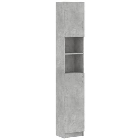 Mobile da Bagno Grigio Cemento 32x25,5x190 cm Legno Multistrato - Foto 1