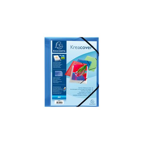 Cartellina Personaliz. In Pp C / elastico Blu Trasparente 24x32cm Kreacover - Foto 1