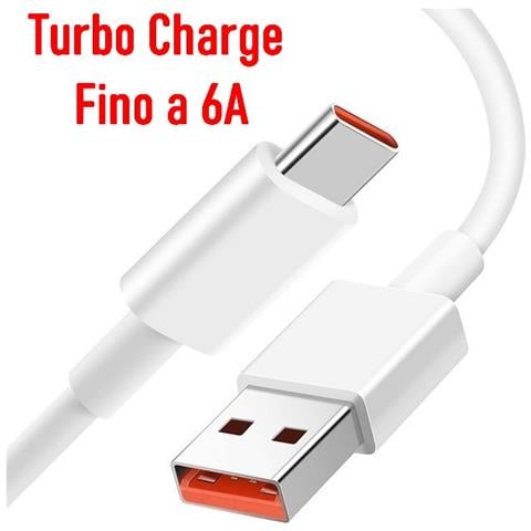 Xiaomi Cavo Dati E Ricarica Originale Turbo Charge Type-c 6a 1m White Bulk - Foto 2