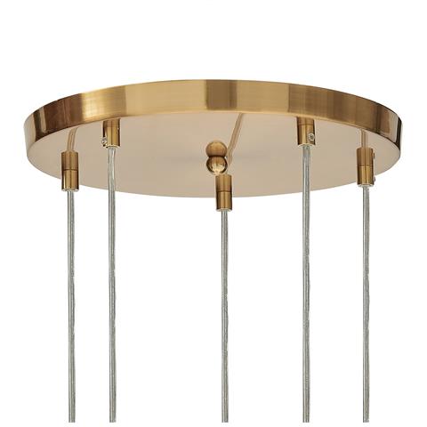Lampadario 5 Luci Vetro Trasparente E Ottone Ralfes - Foto 2