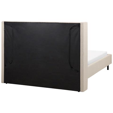 Letto Matrimoniale Bouclé Beige 140 X 200 Cm Villette - Foto 8