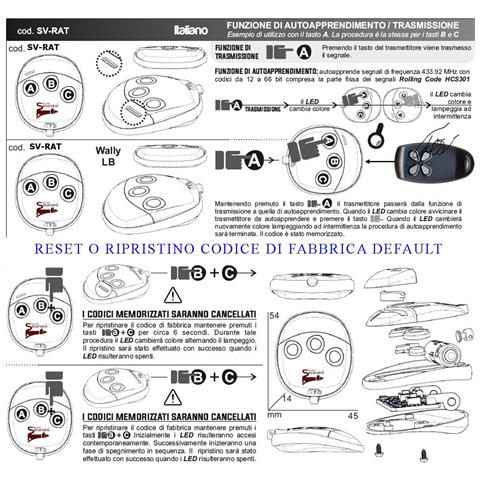 Radiocomando Clonatore Tricanale Frequenza Di Trasmissione 433,92 Mhz Potenza Trasmessa 1 Mw Codifica Di Sicurezza In - Foto 2