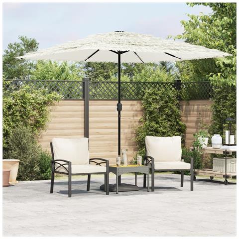 Ombrellone Giardino Con Palo In Acciaio Bianco 248x248x248 Cm - Foto 1