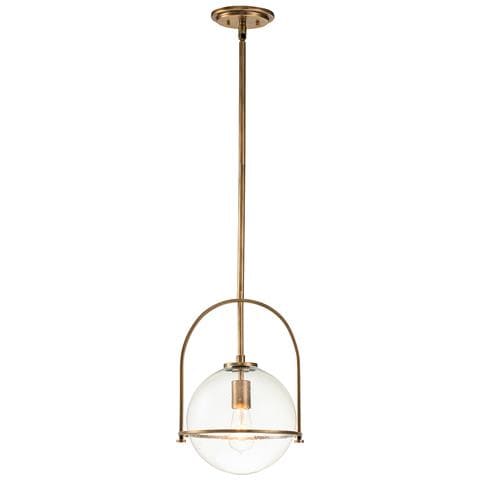 Sospensione Industrial Nordica Somerset Acciaio Ottone Antico Vetro 1 Luce E27 - Foto 1