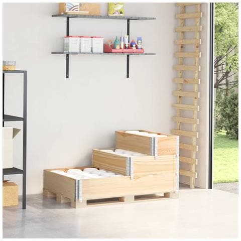 Fioriera Rialzata 3 Livelli 120x80 cm Legno Massello di Pino - Foto 1