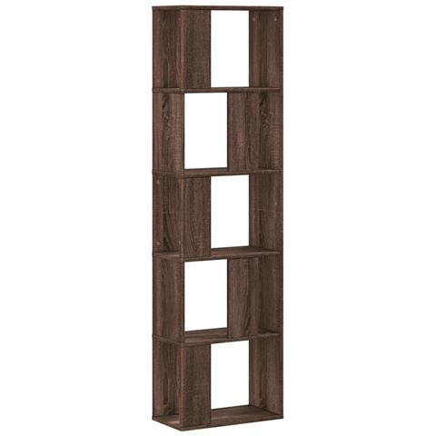 Libreria 5 Ripiani Rovere Marrone 45x23,5x162,5cm Multistrato - Foto 2