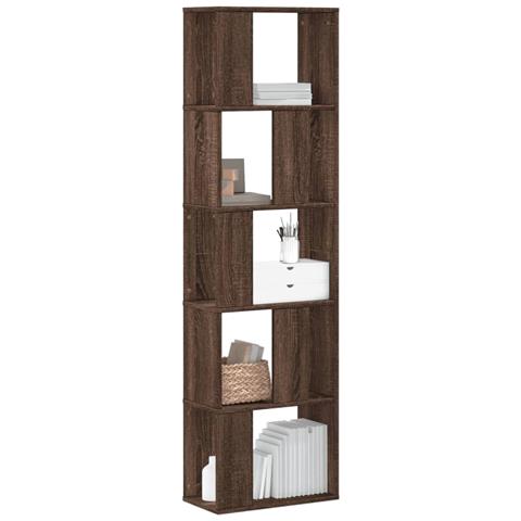 Libreria 5 Ripiani Rovere Marrone 45x23,5x162,5cm Multistrato - Foto 1