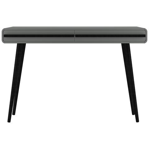 Chantal Scrivania Con 2 Cassetti In Truciolare Grigio E Nero - Foto 2