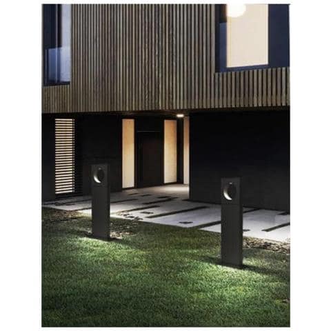 Lampione Da Terra Giardino Lampada Led Luce Bianca 12 W Lampioncino Nero Ip65 - Foto 1
