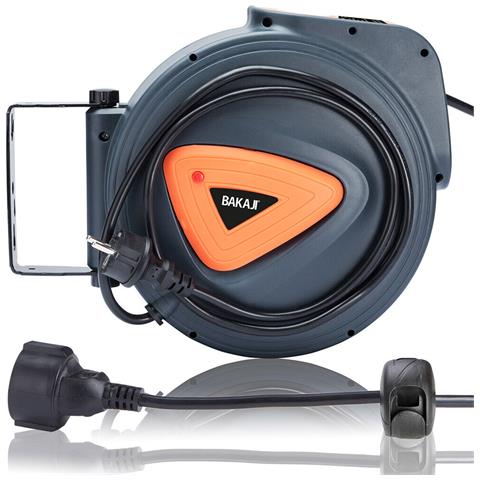 Avvolgicavo Elettrico Con Cavo 15mt Prolunga Shucko Avvolgitubo Fissaggio Muro - Foto 5