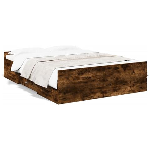 Giroletto Con Cassetti Rovere Fumo 135x190 Cm Legno Multistrato - Foto 2