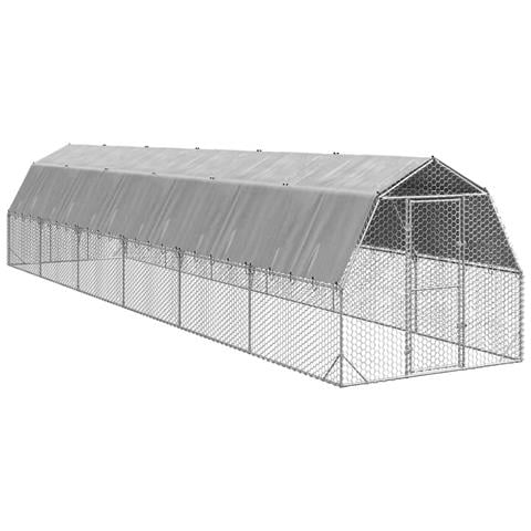 Recinto per Polli con Tetto 2,5x12x2,25 m in Acciaio Zincato - Foto 1