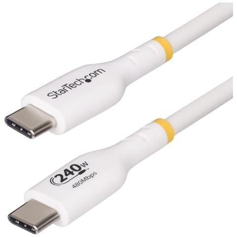 Cavo di ricarica USB-C Bianco da 3m, cavo USB C certificato USB-IF, 240W PD EPR, cavo di ricarica USB 2.0 Tipo-C per laptop, cavo di trasferimento dati USB-Type-C, rivestimento in TPE - Foto 1