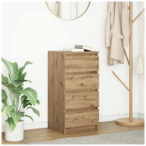Credenza Rovere Artigianale 37,5x35x76 cm in Legno Multistrato - Foto 1