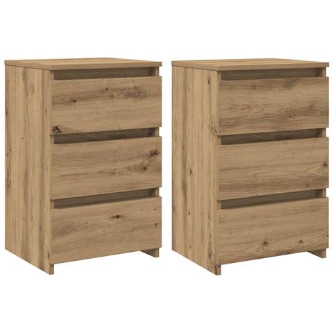 Comodini 2pz Rovere Artigianale 40x35x62,5 cm Legno Multistrato - Foto 1