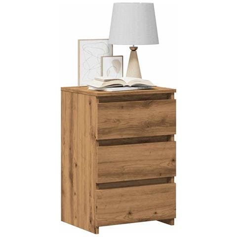 Comodini 2pz Rovere Artigianale 40x35x62,5 cm Legno Multistrato - Foto 10