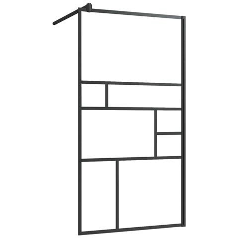 Parete Doccia Walk In Mensola Nera 90x195cm Vetro Esg Alluminio - Foto 3