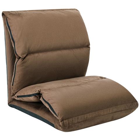 Lusso Casadino -  Sedia A Sdraio Da Terra Pieghevole Grigio Talpa In Microfibra - Foto 2