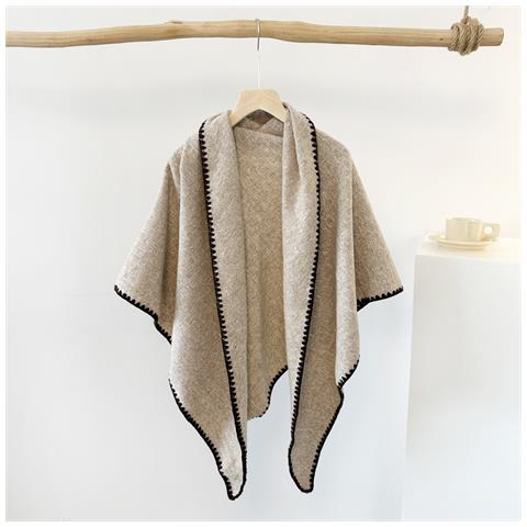 Sciarpa Triangolare - Elegante Scialle Invernale Khaki - Foto 2