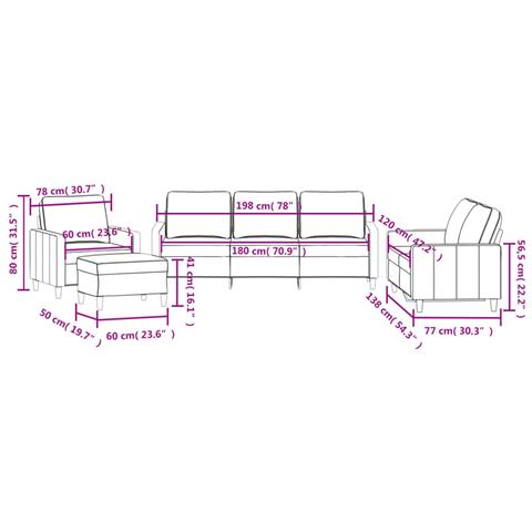 Set di Divani 4 pz con Cuscini Grigio Chiaro in Velluto - Foto 8
