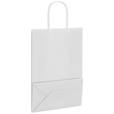 Sacchetti di Carta 250 pz con Manici Bianchi 21x11x31 cm - Foto 9