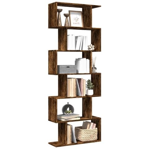 Libreria 6 Ripiani Rovere Fumo 70x24x193 cm in Truciolato - Foto 2