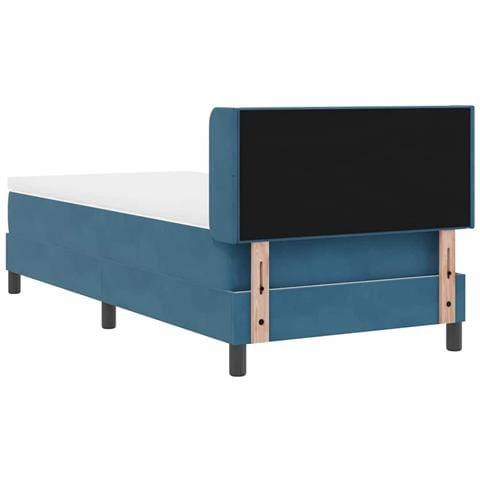 Letto Box Spring con Materasso Nero 100x200 cm in Velluto - Foto 8