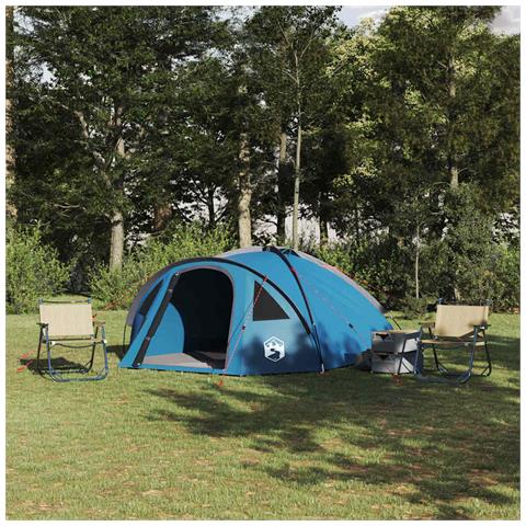 Tenda da campeggio con tetto Blu 308 x 268 x 130 cm Poliestere - Foto 2