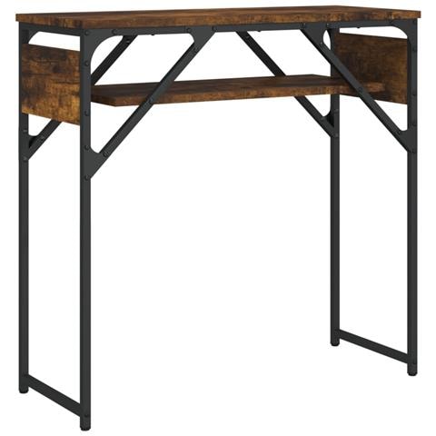 Tavolo Consolle Ripiano Rovere Fumo 75x30x75 Legno Multistrato - Foto 1