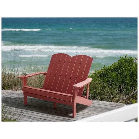 Panchina Da Giardino Adirondack 125 Cm Rosso - Foto 1