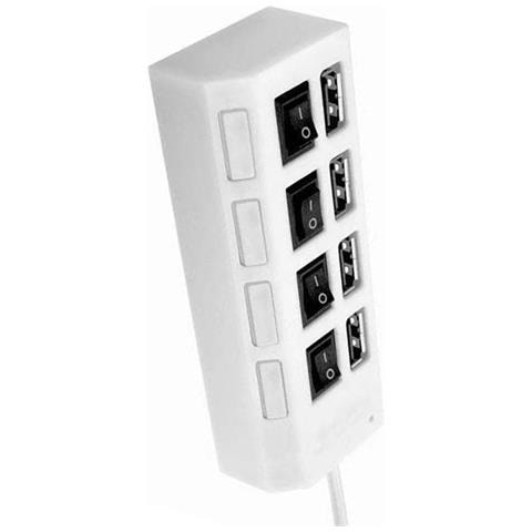 Hub Usb 2.0 A 4 Porte Con Interruttori Individuali - Bianco, Ideale Per Espandere La Connettività - Foto 2