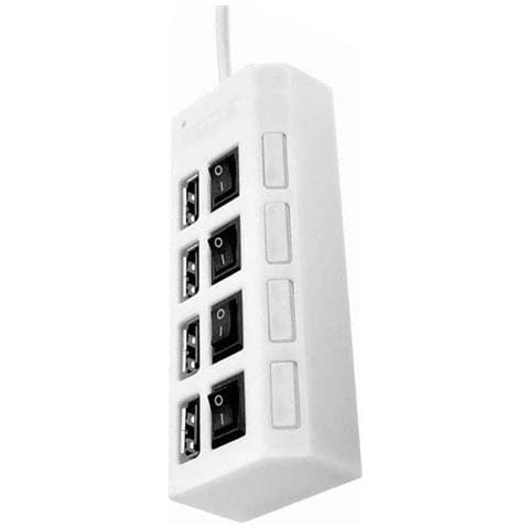 Hub Usb 2.0 A 4 Porte Con Interruttori Individuali - Bianco, Ideale Per Espandere La Connettività - Foto 3