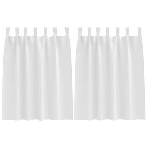 Tende con tende 2 pcs Bianco Puro Poliestere - Foto 1