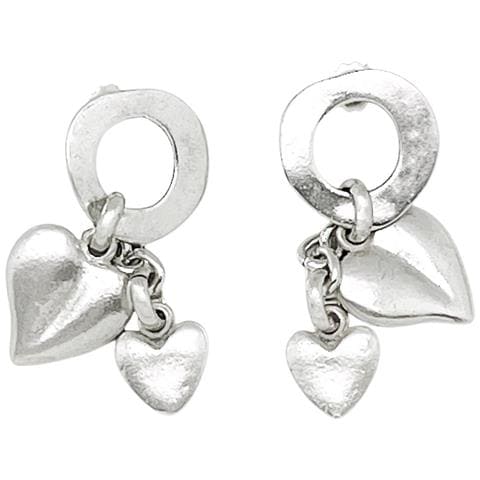 Ciondolo A Forma Di Cascata A Forma Di Cuore Placcato Argento - Foto 1