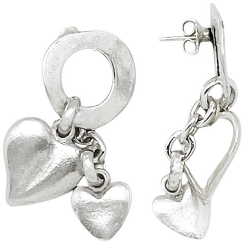 Ciondolo A Forma Di Cascata A Forma Di Cuore Placcato Argento - Foto 2