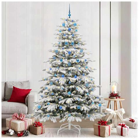 Albero di Natale Artificiale con Rami Pieghevoli Bianco 240 cm - Foto 2