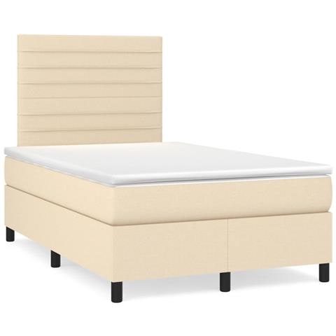 Giroletto a Molle con Materasso Crema 120x190 cm in Tessuto - Foto 2