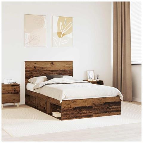 Struttura del letto Legno vecchio 135 x 190 cm Pino massello - Foto 2