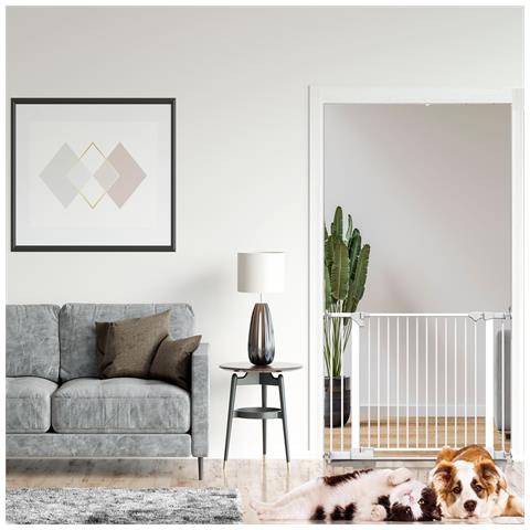 Bettacare Cancelletto Per Cani Safestep, Bianco, 82cm - 89cm, Passaggio Extra Basso, Apertura Extra Larga Di 67cm - Foto 2