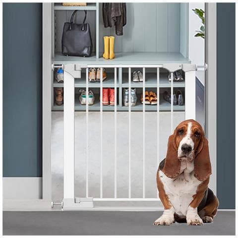 Bettacare Cancelletto Per Cani Safestep, Bianco, 82cm - 89cm, Passaggio Extra Basso, Apertura Extra Larga Di 67cm - Foto 4