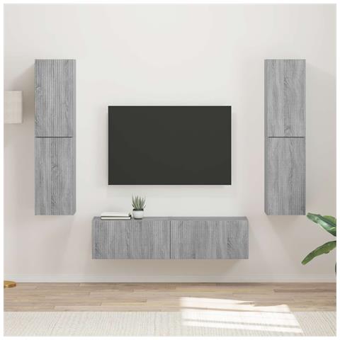Set mobile TV 6 pcs Grigio Sonoma Legno multistrato - Foto 2