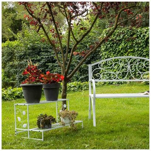 Supporto Portavaso In Metallo Bianco 80x44x44h - Foto 2