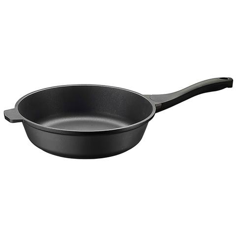 Padella PRO 28cm in Alluminio Pressofuso con bordo alto- Rivestimento Antiaderente a 3 Strati Senza PFOA - Manico Soft Touch - Compatibile con Tutti i Piani Cottura compresa l'induzione- Made in Italy - Foto 1