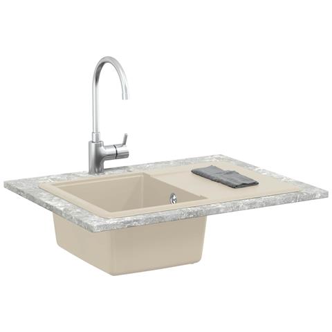 Lavello Beige 670 x 460 mm 80% Quarzo e 20% Resina - Foto 2