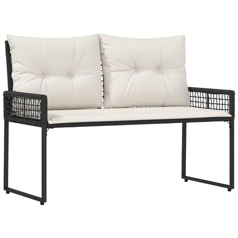 Panchina da esterno Nero e Bianco Crema 118 x 55 x 82 cm - Foto 1