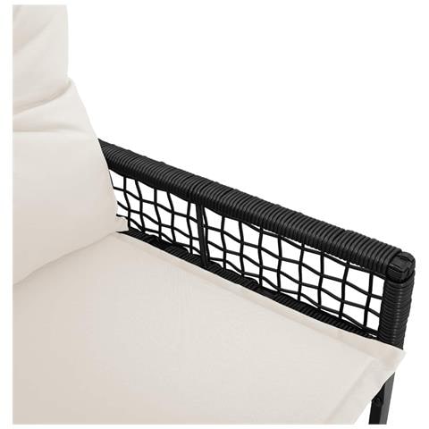 Panchina da esterno Nero e Bianco Crema 118 x 55 x 82 cm - Foto 9