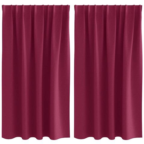 Tende Blackout con Anelli 2 pcs Rosso Vino 140 x 140 cm - Foto 1