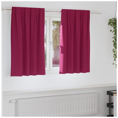Tende Blackout con Anelli 2 pcs Rosso Vino 140 x 140 cm - Foto 2
